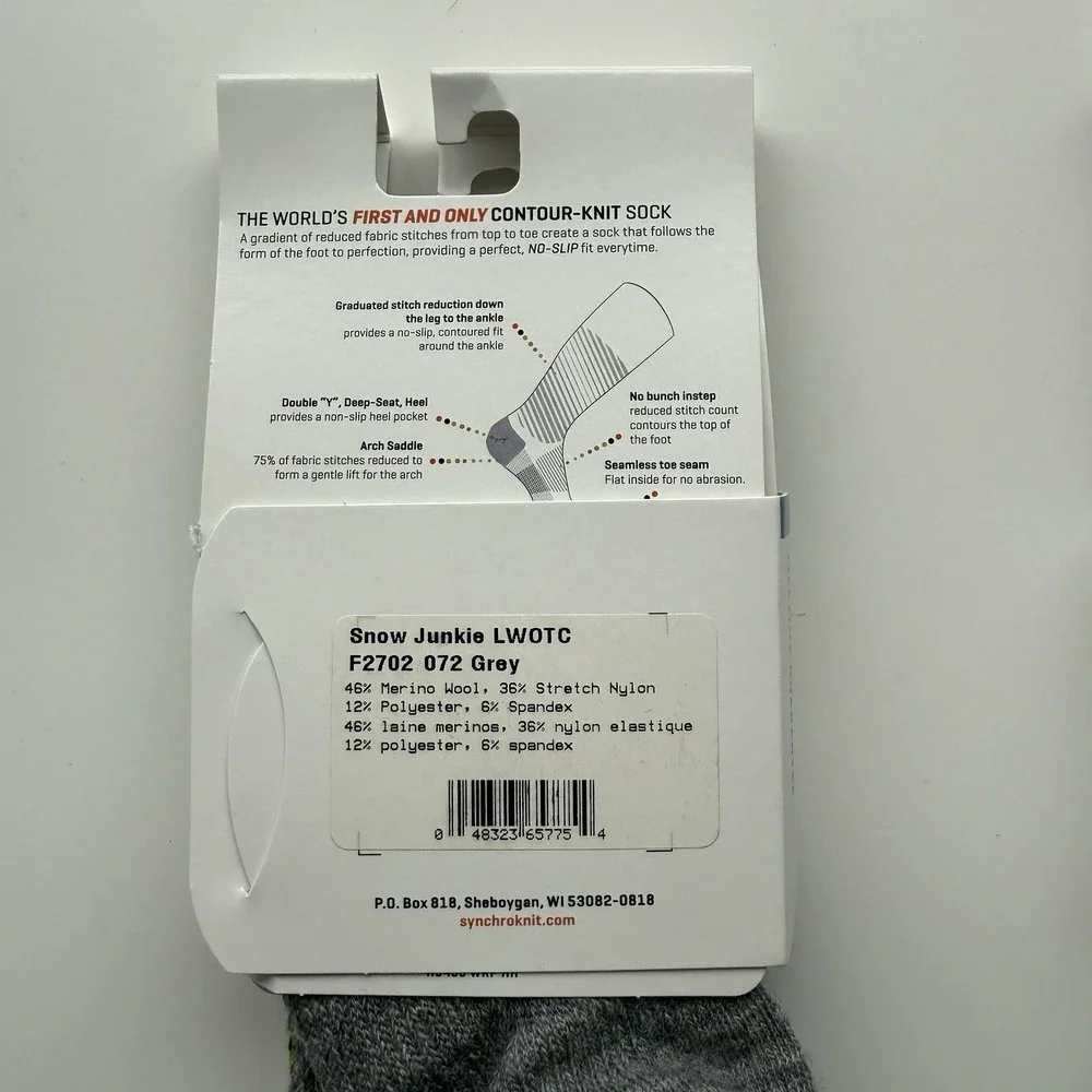 Lot 2 WIGWAM Snow Junkie SynchroKnit Wool Over Calf Sock Medium M 5-9.5 W‎ 6-10